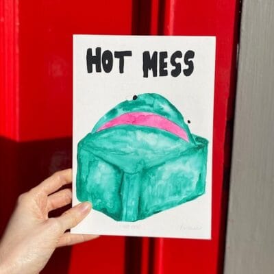 Hot Mess Frog Cake A5 print