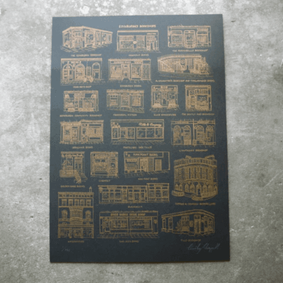 Edinburgh Bookshops A3 Riso print