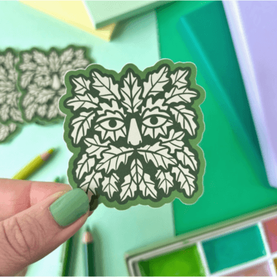 Green Man Sticker