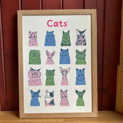 Cats A3 Screen Print