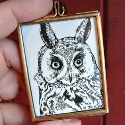 Mini Owl ink Painting No.1