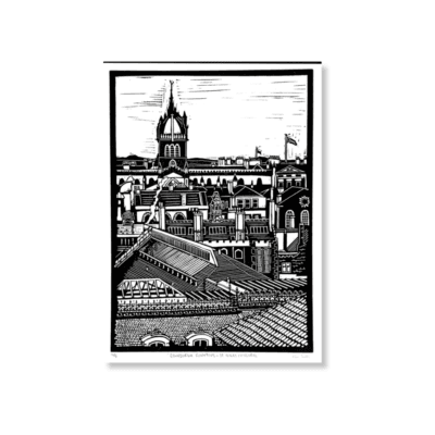 Edinburgh Rooftops A3 Linocut