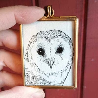 Mini Owl Ink Painting No.3