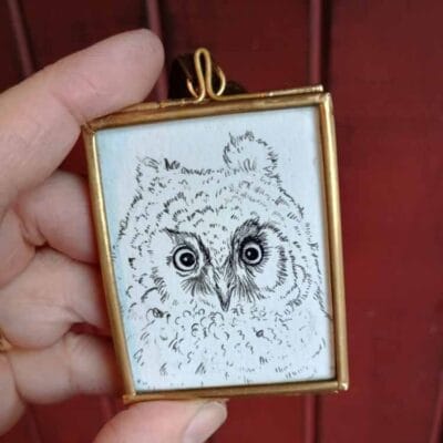 Mini Owl Ink Painting No.4
