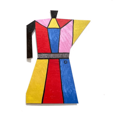 Colour Block Coffee Pot Card