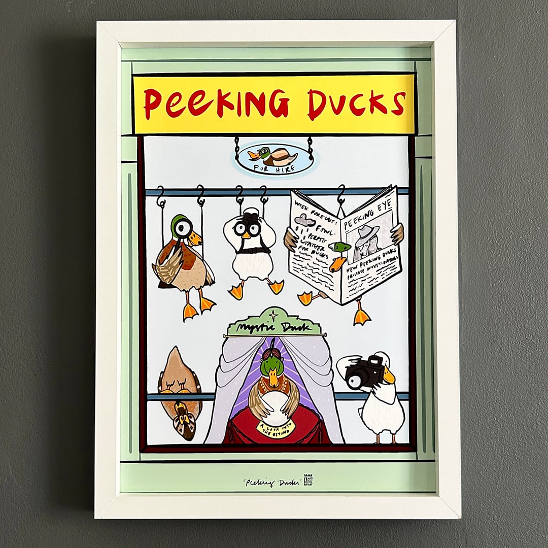 Peeking Ducks - A3 Print