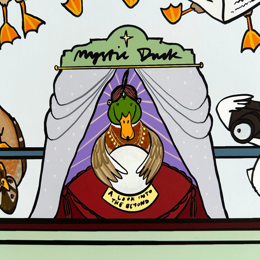 Peeking Ducks - A3 Print - Image 4