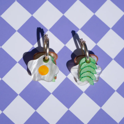 Avocado Egg Toast Hoop Earrings