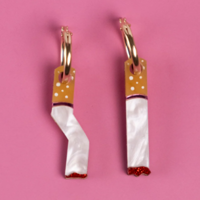 Cigarette Hoop Earrings