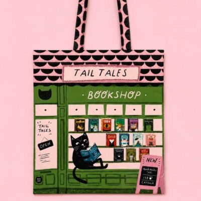 Bookshop Cat Tote Bag