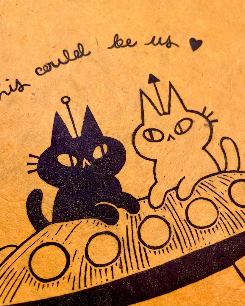 Cosmic Love A4 Lino Print - Image 3