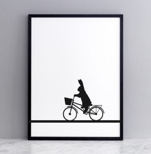City Bike Rabbit Print | The Red Door Gallery