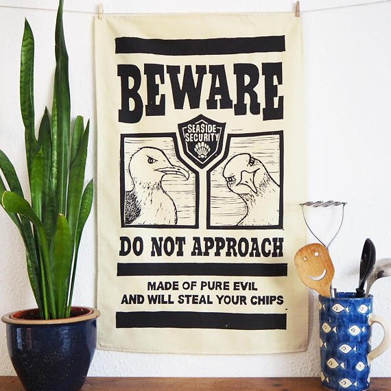 Evil Seagull Teatowel