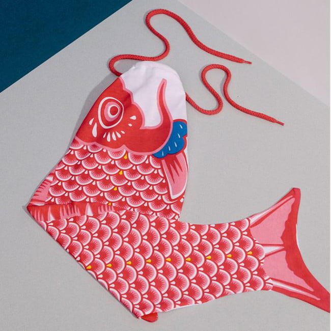 Koinobori 3 fish laundry bag red at the red door gallery