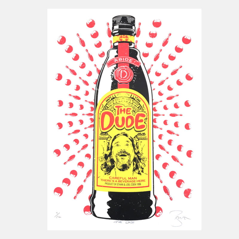 The Dude by Barry Bulsara. Limited Edition Screen Print. The Big Lebowski, Ethan and Joel Coen, Kahlua
