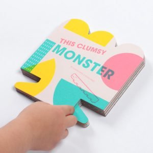 this clumsy monster picture book, great for kids, it's colourful,graphic pages are beautiful, by owl and dog books