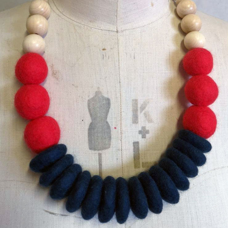 Throw On Merino and Wood Necklace by Lynsey Walters