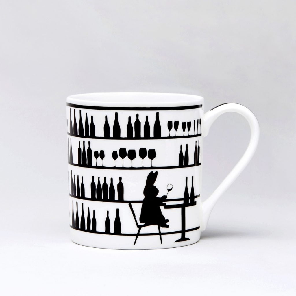Wine Tasting Rabbit Mug front