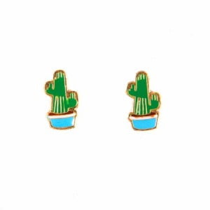 cacti earrings, enamel jewellery, acorn and will,cacti, cactus, prickly