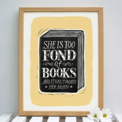 Fond Of Books A4 Print