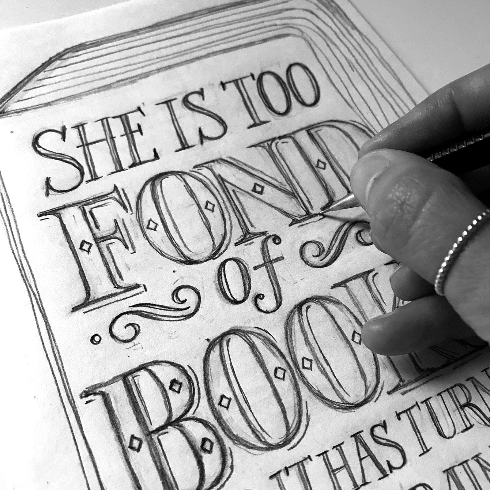 Fond Of Books A4 Print - Image 5