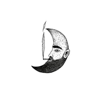 Half Moon (Him) A4 Print