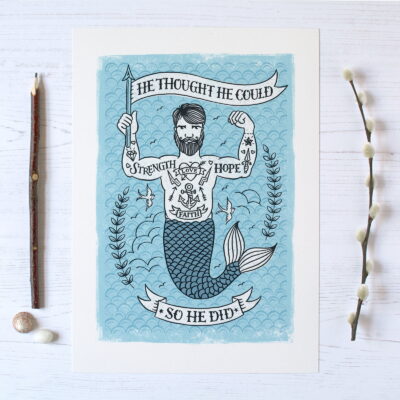 He Thought He Could (Merman) A4 Print