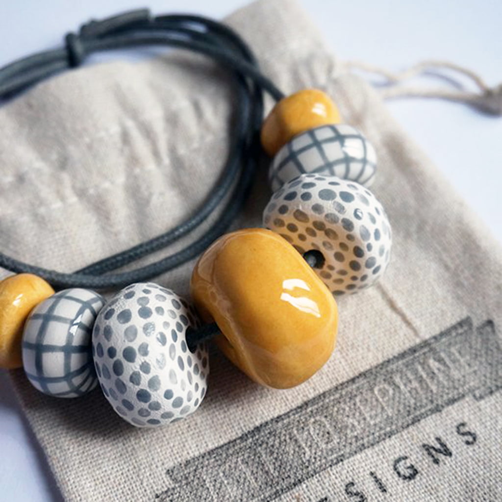 Hand Painted Ceramic Necklaces by Jeff Josephin
