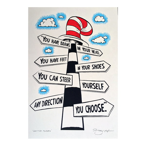 oh the places, dr seuss, barry bulsara, screen print