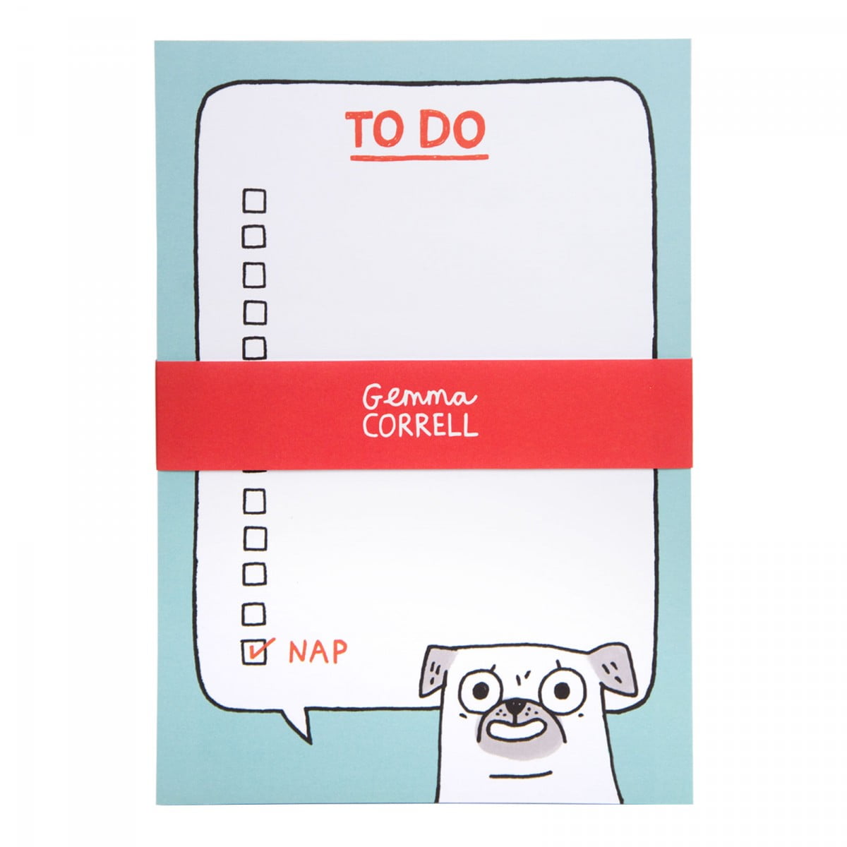 pug to do list by gemma correll
