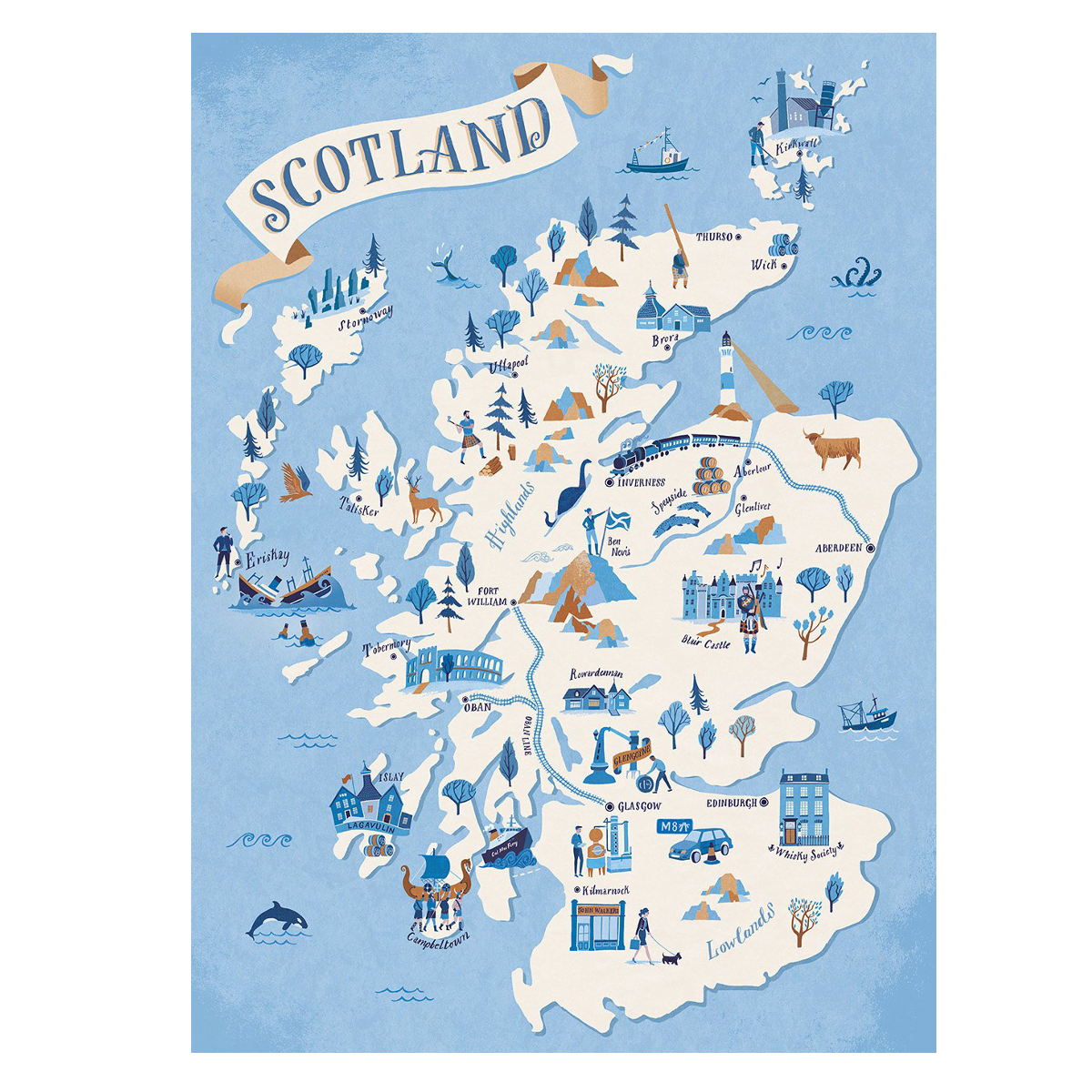 Scotland Map A3 - Sale Products, All Things Scottish ...