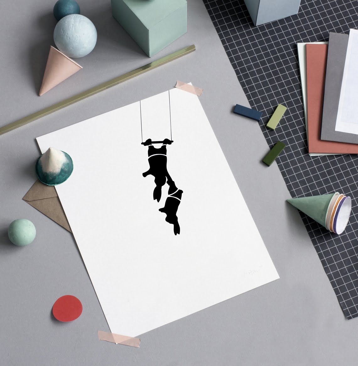 easter, HAM, bunnies, rabbits, trapeze rabbits, trapeze bunnies, circus bunny, circus rabbit,screen print, monochrome, black and white, monochrome bunnies